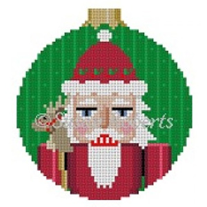 Susan Roberts Needlepoint Designs - Hand-painted Canvas - Santa Nutcracker Ornament