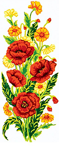 Poppies Arrangement - Collection d'Art Needlepoint Canvas