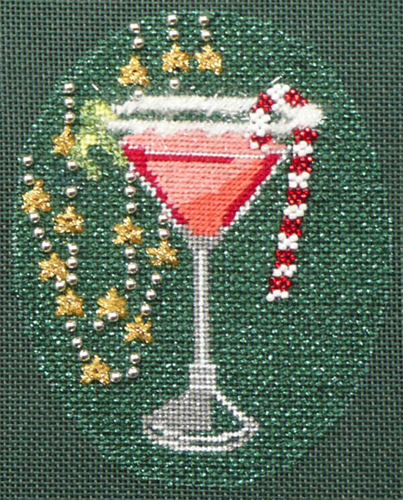 Leigh Designs - Hand-painted Needlepoint Canvases - Christmas Cocktails - Cosmopolitan #2