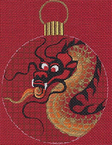 Leigh Designs - Hand-painted Needlepoint Canvases - Chinese Dynasty Ornaments -  Ch'ing Ornament/Coaster