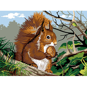 SEG de Paris Needlepoint - Medium Needlepoint Canvases - L'ecureuil Canvas (The Squirrel)