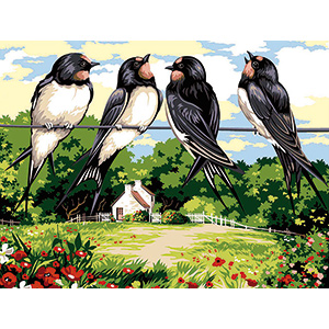 SEG de Paris Needlepoint - Les Hirondelles (The Swallows)