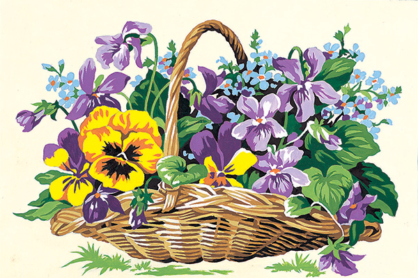 SEG de Paris Needlepoint - Basket of Flowers Canvas