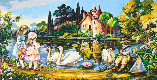 SEG de Paris Needlepoint - Tapestries - Swan Manor Canvas