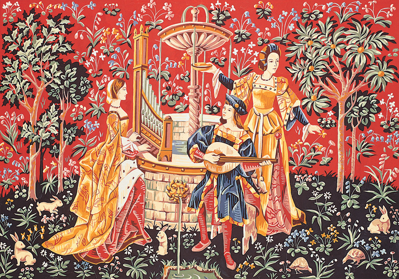 SEG de Paris Needlepoint - Tapestries - Concert a la Fontaine (Concert at the Fountain)