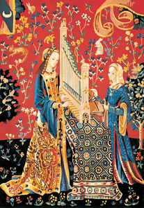 SEG de Paris Needlepoint - Tapestries - La Dame a la Licorne L'Ouie - (The Lady and the Unicorn "Hearing")