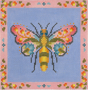 Garden Bee Hand Painted Needlepoint Canvas from Abigail Cecile