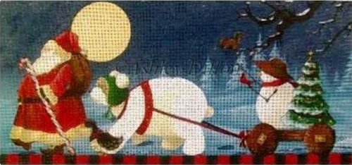 Christmas March Hand Painted Needlepoint Canvas by Ashley Dillon