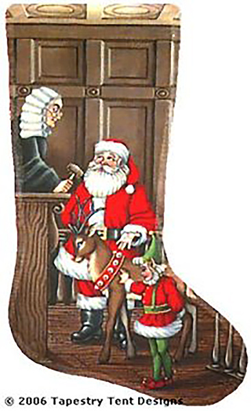 Santa Lawyer Needlepoint Stocking Canvas