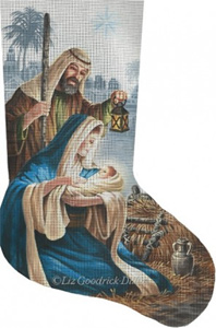 Miracle In Bethlehem Hand Painted Needlepoint Stocking Canvas