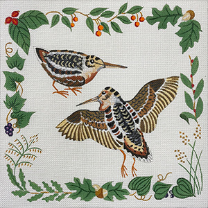 Barbara Eyre Needlepoint Designs - Hand-painted Canvas - American Woodcock