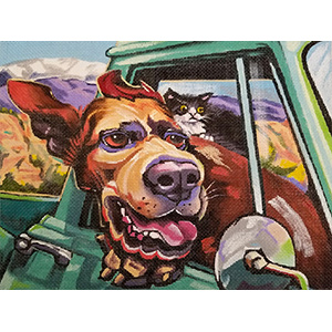 Going for a Ride Hand Painted Needlepoint Canvas from Constance Townsend