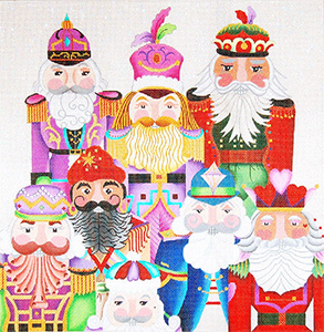 Jolly Nutcracker Collection Pillow - Hand Painted Needlepoint Canvas from dede's Needleworks