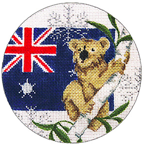 Australia  Ornament - Hand Painted Needlepoint Canvas from Trubey Designs