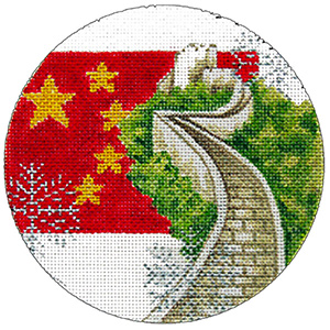 China Ornament - Hand Painted Needlepoint Canvas from Trubey Designs