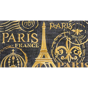 Paris in Black Hand Painted Canvas by Janice Gaynor
