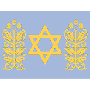 Star With Side Leaf Flower Tallit Canvas