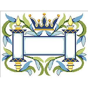 Crown & Torah with Vines Needlepoint Tallis Canvas