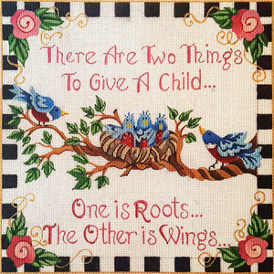 Two Things to Give a Child Hand-painted Needlepoint Canvas