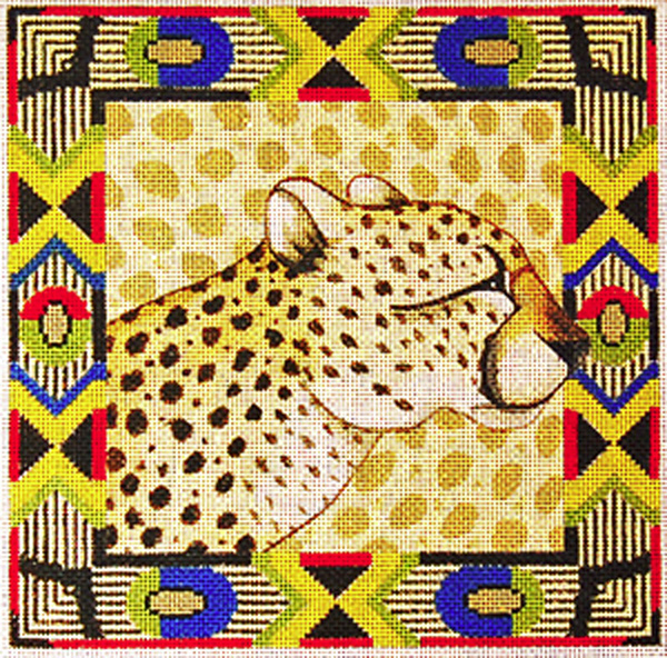 Cheetah with Border - Hand Painted Design from Trubey Designs