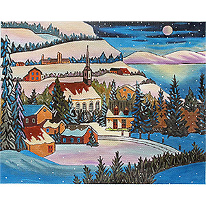 Full Moon Hand Painted Needlepoint Canvas by Louise Marion
