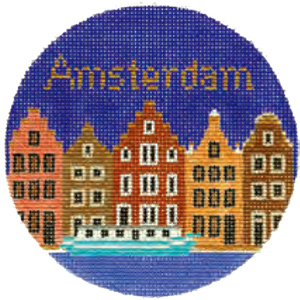 Amsterdam Hand Painted Miniature Needlepoint Canvas