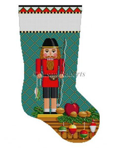 Susan Roberts Needlepoint Designs - Hand-painted Christmas Stocking - Fisherman Nutcracker Stocking