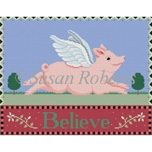 Susan Roberts Needlepoint Designs - When Pigs Fly (Believe)