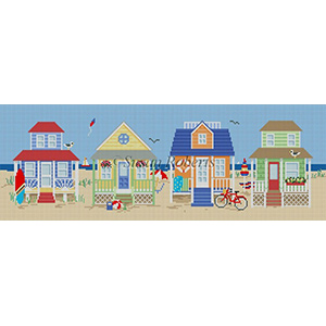 Susan Roberts Needlepoint Designs - Hand-painted Canvas -  Beach Houses