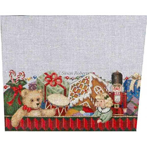 Toy Box - Hand-Painted Needlepoint Stocking Topper Canvas