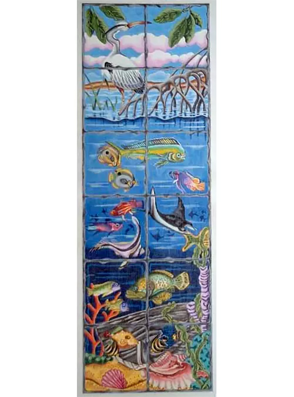 Undersea Fire Screen Hand Painted Canvas from Trubey Designs #2