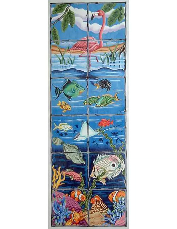 Undersea Fire Screen Hand Painted Canvas from Trubey Designs #3