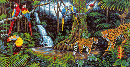 Margot de Paris Center of the Jungle Tapestry Canvas