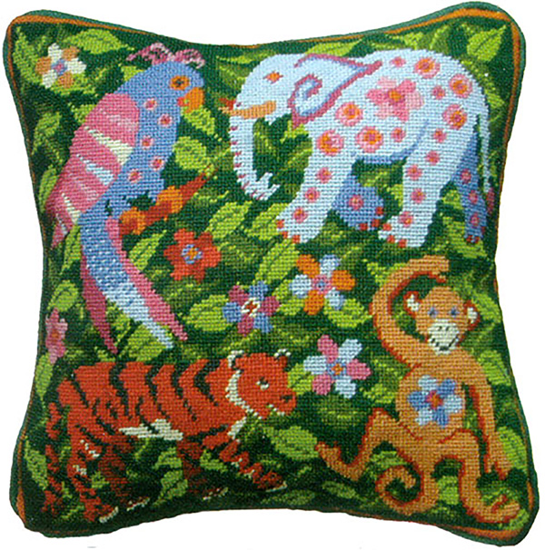 Primavera Needlepoint Cushion Kit - Jungle Scene