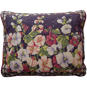 Primavera Needlepoint Cushion Kit - Hollyhocks