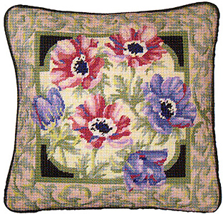 Primavera Needlepoint Cushion Kit - Anemones