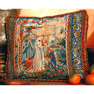 Glorafilia Needlepoint - Cushions & Pillows - Lancelot and Guinevere