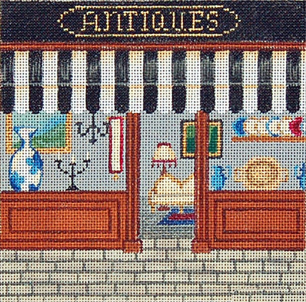 Antique Shop - Hand-Painted Needlepoint Canvas