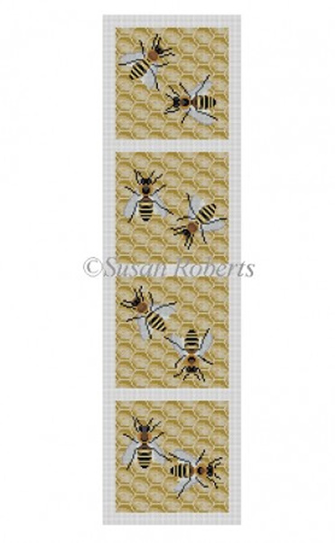 Susan Roberts Needlepoint Designs - Bees Coasters - 4 Pieces