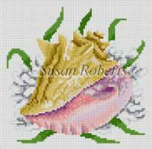Susan Roberts Needlepoint Designs - Hand-painted Canvas -  Seashell, Queen Conch