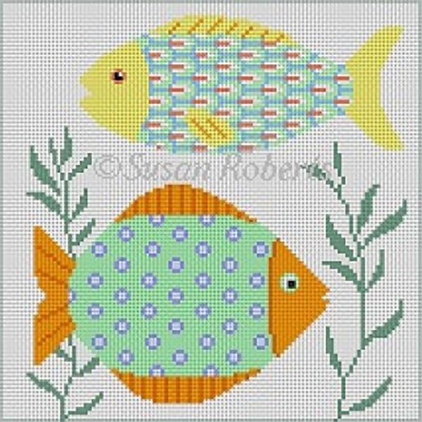 Susan Roberts Needlepoint Designs - Hand-painted Canvas -  Fish 1