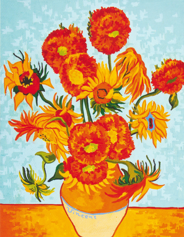 Artistic Still Life Beautiful HP Design Needlepoint Canvas The Sunflowers 