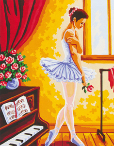 Ballerina in Thought  - Collection d'Art Needlepoint Canvas