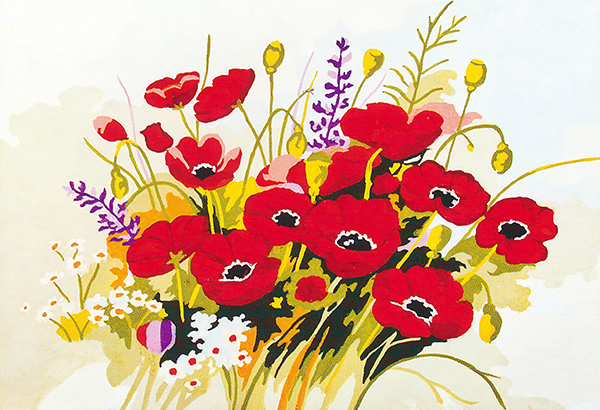 Poppy Bouquet  - Collection d'Art Needlepoint Canvas