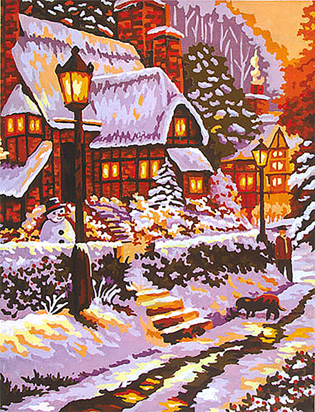 Winter in the City  - Collection d'Art Needlepoint Canvas