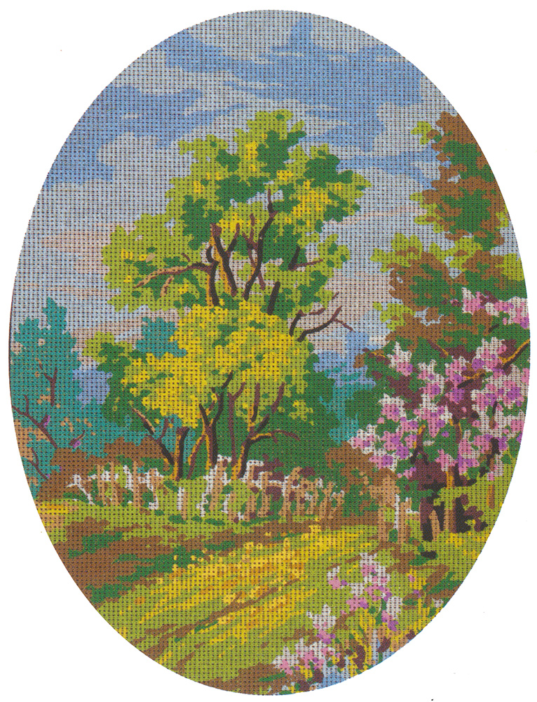 NeedlepointUS: SummerScene Cameo - Collection d'Art Needlepoint Canvas
