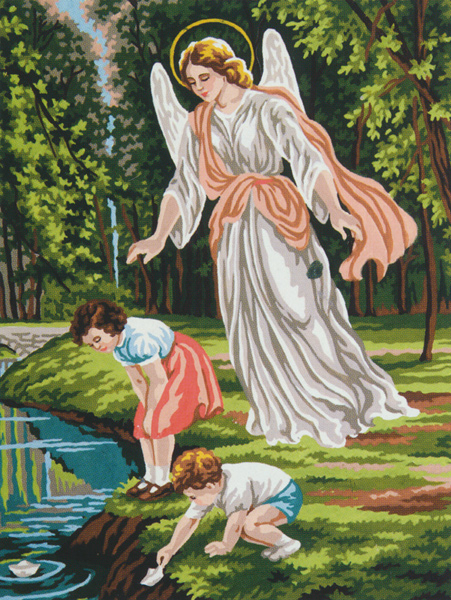 Guardian Angel - Collection d'Art Needlepoint Canvas