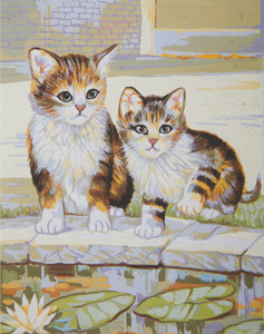 Kittens Playing  - Collection d'Art Needlepoint Canvas