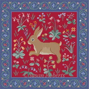 Susan Roberts Needlepoint Designs - Cluny Rabbit Red