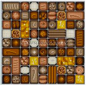 Susan Roberts Needlepoint Designs - Hand-painted Canvas - Chocolates - 18 Count